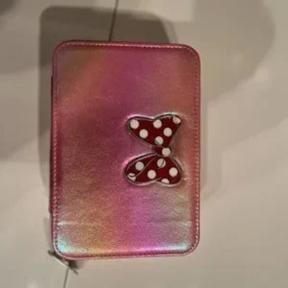Pink Jewelry Box with Zipper Closure  -Minnie Mouse‎ Themed  (new) (w/a/x)